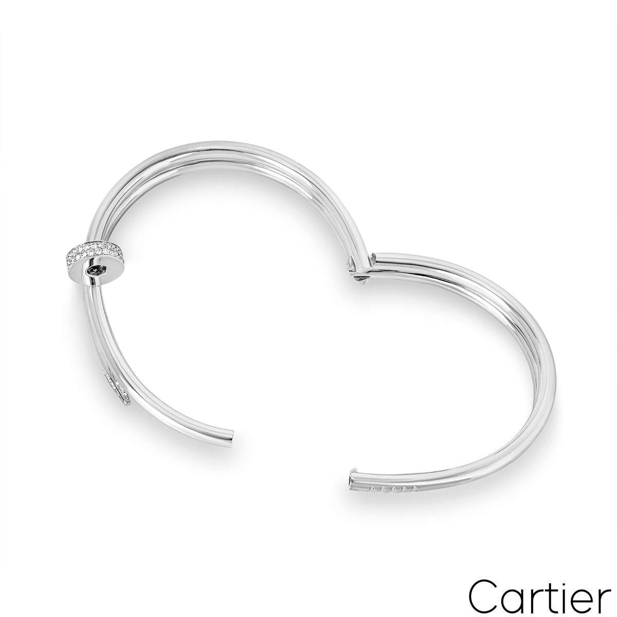 Cartier White Gold Juste Un Clou Diamond Bracelet Size 18 N6708518